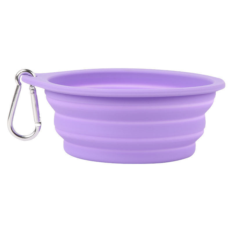 Outdoor Dog Folding Bowl Silicone Pet Bowl Drinking And Eating Dual-purpose Bowl Portable Dog Basin